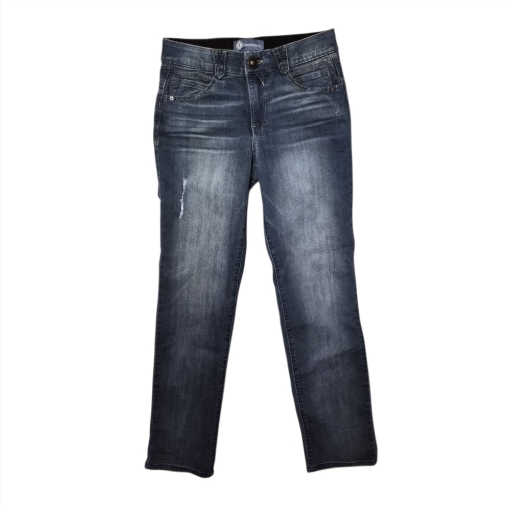 Democracy Jeans Straight Leg Jean No Gap Waist Ab Technology Stretch sz 6
